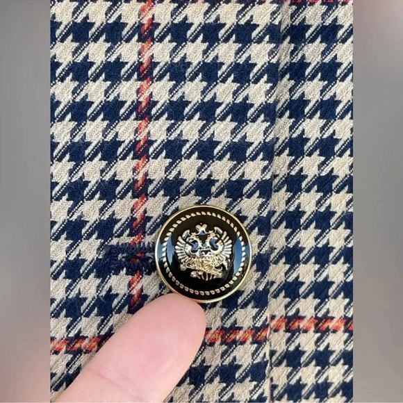 zara check gingham blazer jacket button size XS - Picture 3 of 16